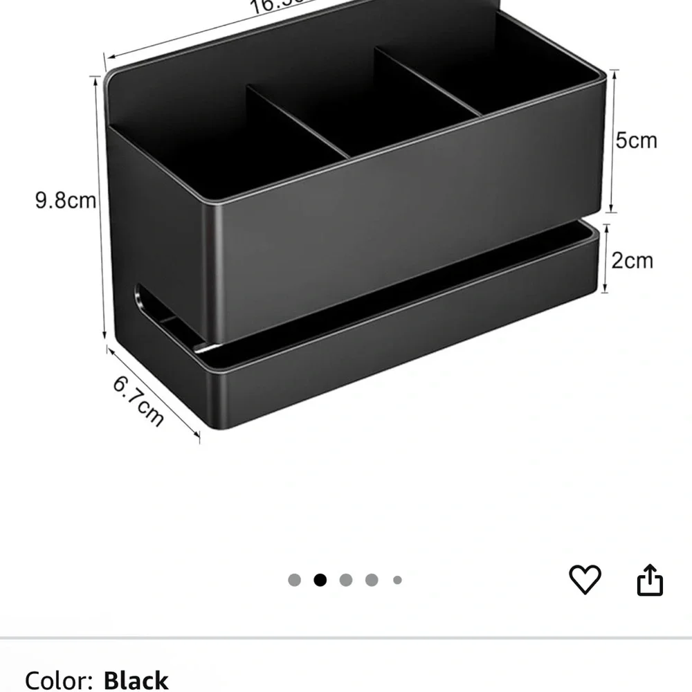 Sleek Black Bathroom Wall Organizer